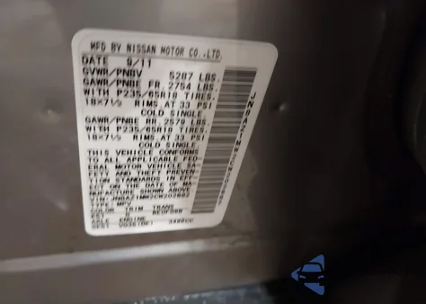 2012 Nissan Murano Sl из США, поврежденный, VIN JN8AZ1MW2CW202682